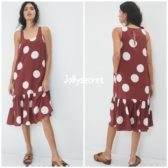 Anthropologie Michael flounced polka dot dress - Picture 1 of 2